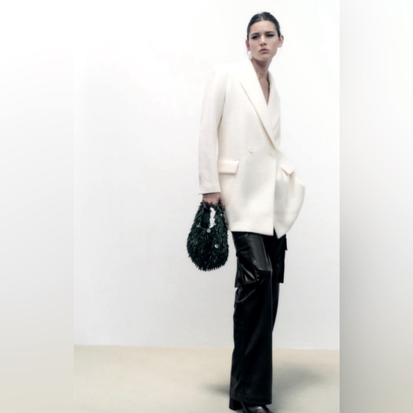 NWT Zara Wool Blend Ecru Coat - Picture 1 of 4